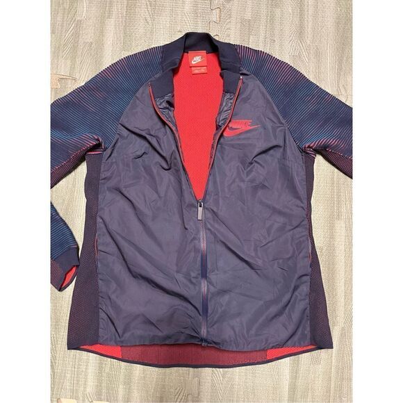 Nike Jacket Women Size S -Blue / Red - Full Zip Long Sleeve - Picture 4 of 7